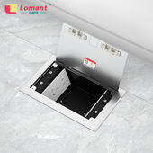 洛蒙特隐形地插座不锈钢防水隐藏式 五孔多媒体 纯平地面插座开启式