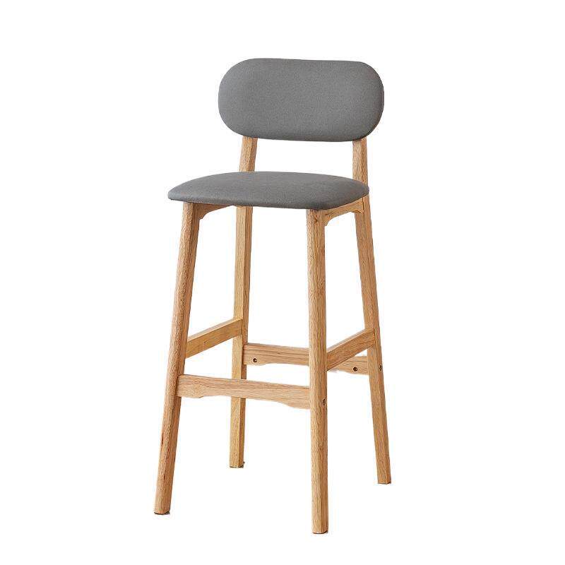 欧式酒吧椅吧台凳家用岛台靠背高脚凳商用实木前台收银椅子