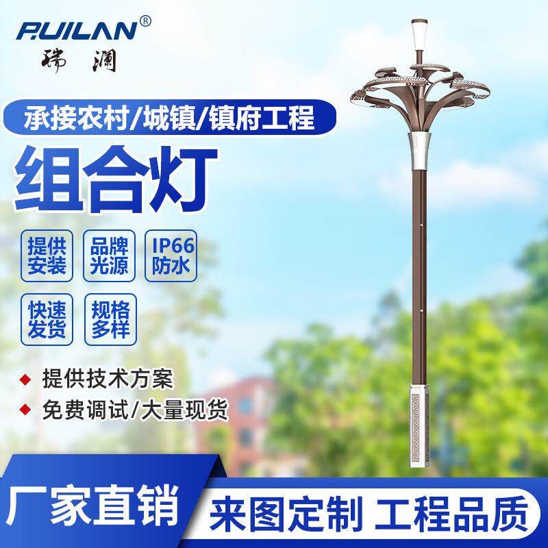 玉兰灯中华灯8-15米组合景观灯led户外照明灯带中式仿古路灯厂家
