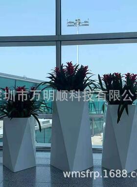 创意玻璃纤维花箱 景观花器 售楼部花坛 酒店花盆种植箱花槽