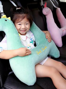 觉汽车头枕儿童QWT睡护颈带枕长途载抱枕防勒脖车后座靠枕