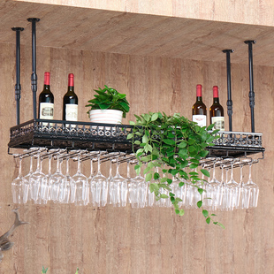 吧台红酒架子葡萄酒架吊架装饰倒挂高脚杯架酒吧悬挂置物架酒杯架