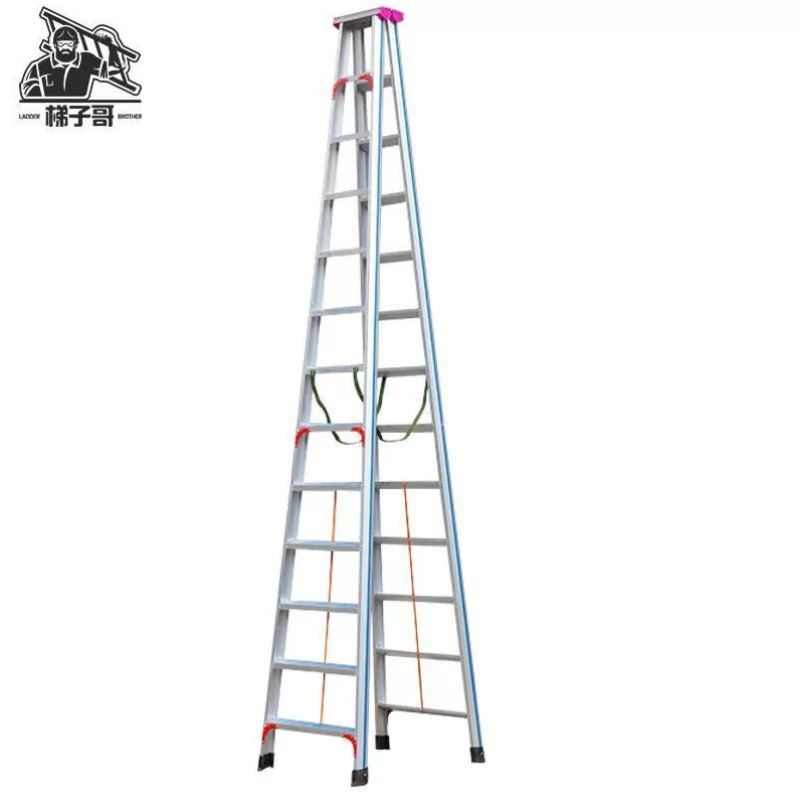 梯子哥4.0米13步全防滑人字梯室内外工程折叠梯子加宽铝合金踏板