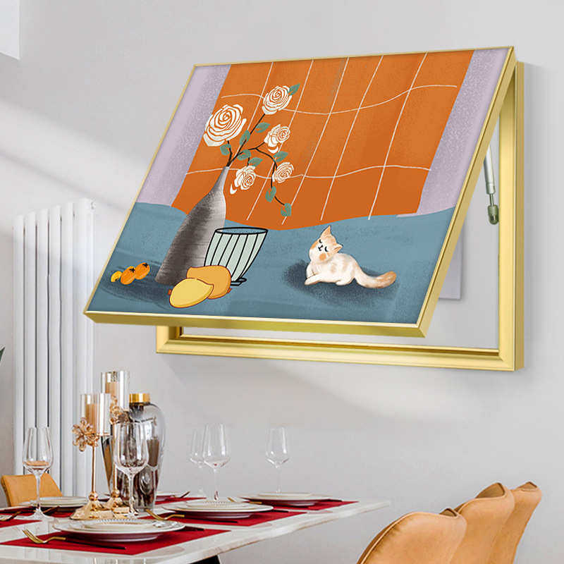 北欧风ins喵咪电表箱装饰画免打孔配电箱画开关总闸遮挡电表箱画