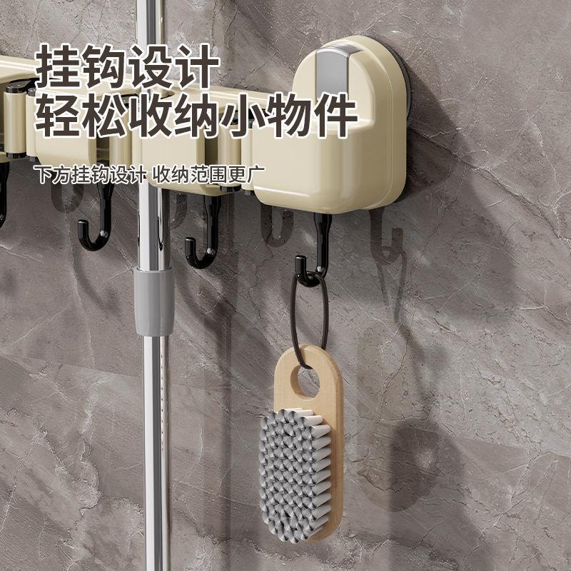 mdkxptbj吸盘拖把壁挂夹浴室打孔拖把免扫把拖挂布钩夹固定置物架