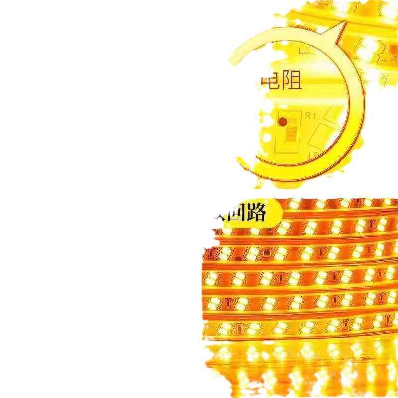 220v户外灯带led超亮防水客厅屋檐外墙专用灯带条工程室外金黄光
