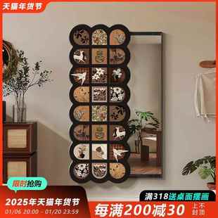 衣100169镜镜隐形推拉藏镜子 饰画复古暗式 中古风隐藏式 全身玄关装