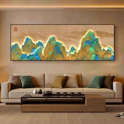 画千LTF里江山图客发厅沙装饰画新中式办公室景背墙挂山水画靠山