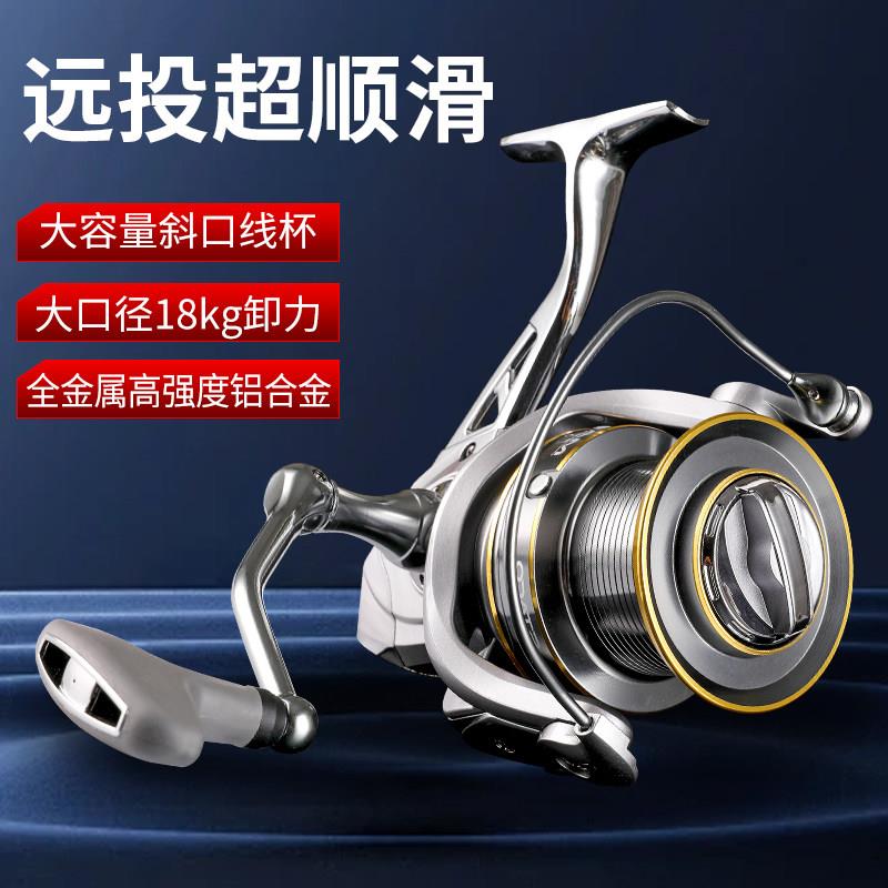新款全金属渔轮卷线 线器无间隙远投专用鱼轮海竿轮海杆轮鱼轮渔