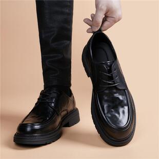 内增高英伦休闲头层牛皮鞋 正品 真皮透气新务正装 男商士皮鞋 5202款