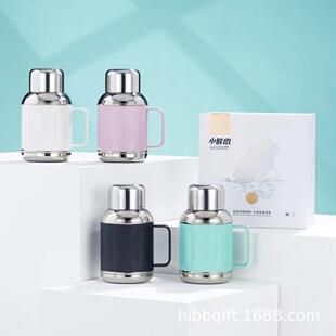茗元 小胖墩保温壶家用焖茶壶316不锈钢暖水壶办公便携水壶 素新品