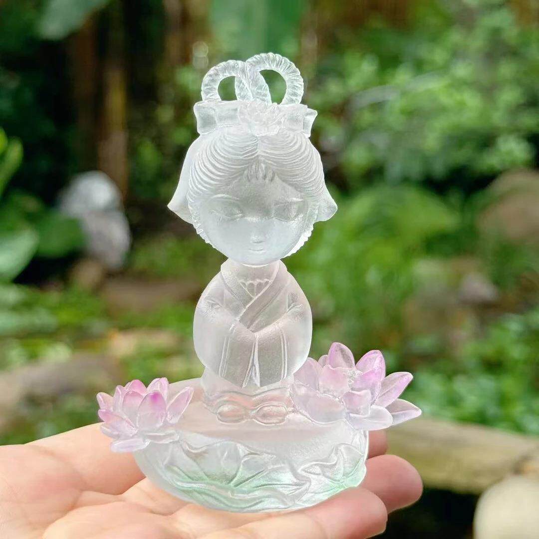 东魅花仙子六月荷花十二花神花仙子摆件线香插茶室茶宠禅室配件