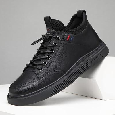 正品男鞋闲冬季2204年软新款潮加绒保暖大码皮鞋男款真皮底百搭休