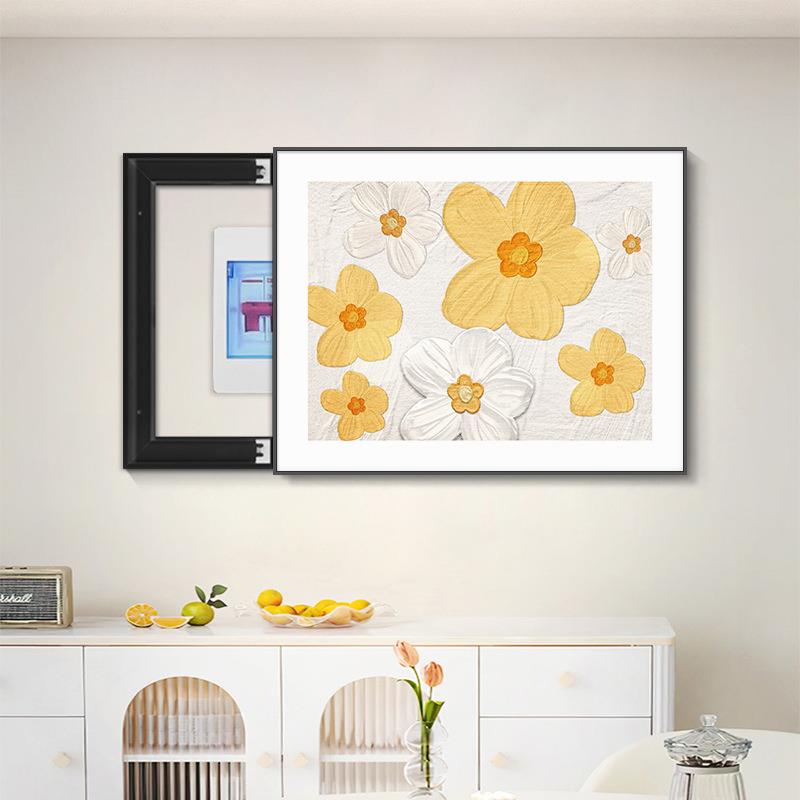 奶风油花卉电表装饰SQ0602画免打孔电箱挂画创意遮挡电闸箱开关盒图片