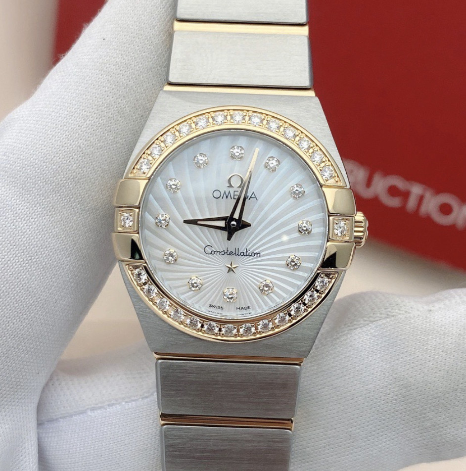 盒证98新24mm欧米茄星座系列123.25.24.60.55.004间金石英女表