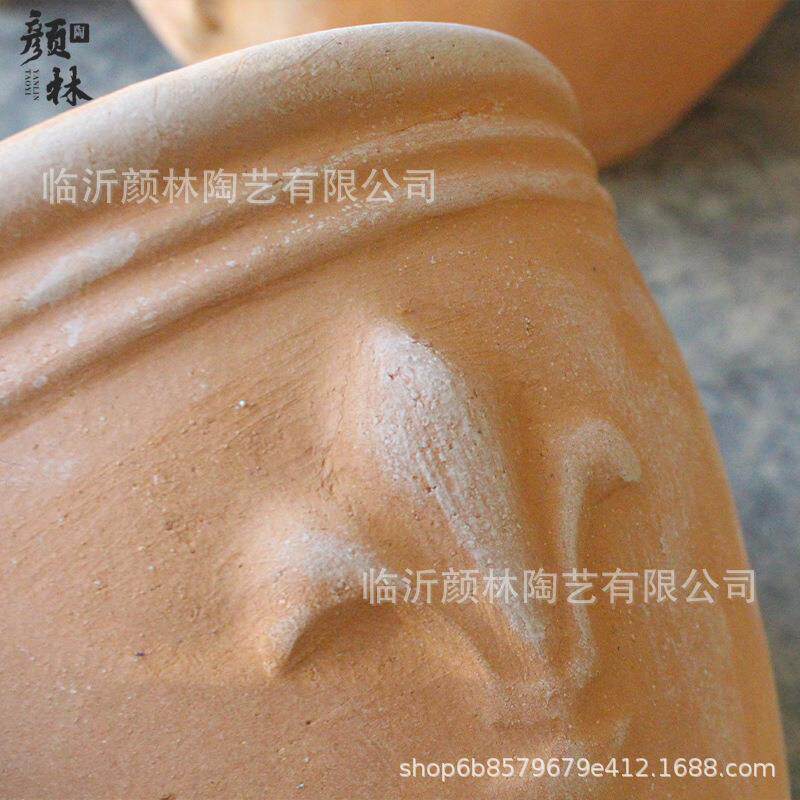 橘色盆桔子缸盆美式风格花盆园艺陶盆罗马粗陶栽树盆铁树花盆红陶