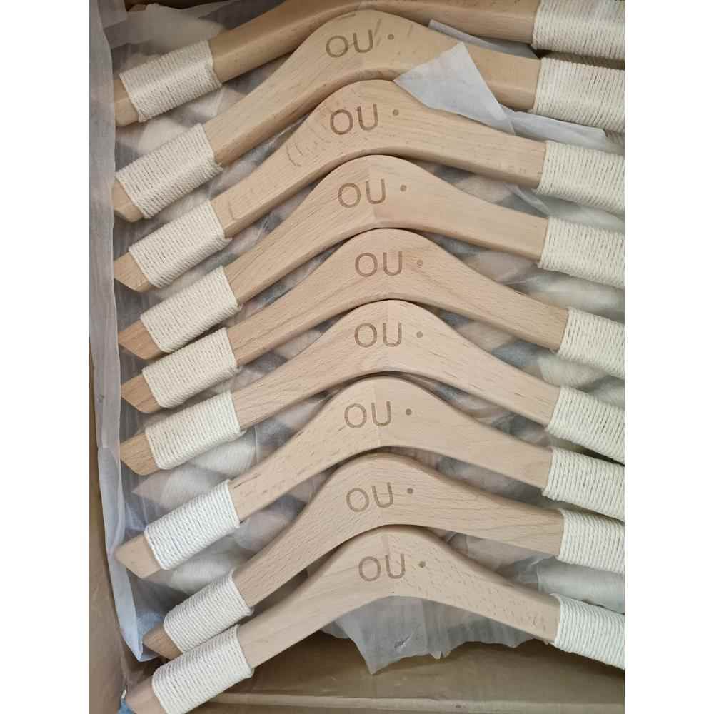 正品衣架服装店专用男装女装防店漆滑植绒家用痕定制原木无酒店实