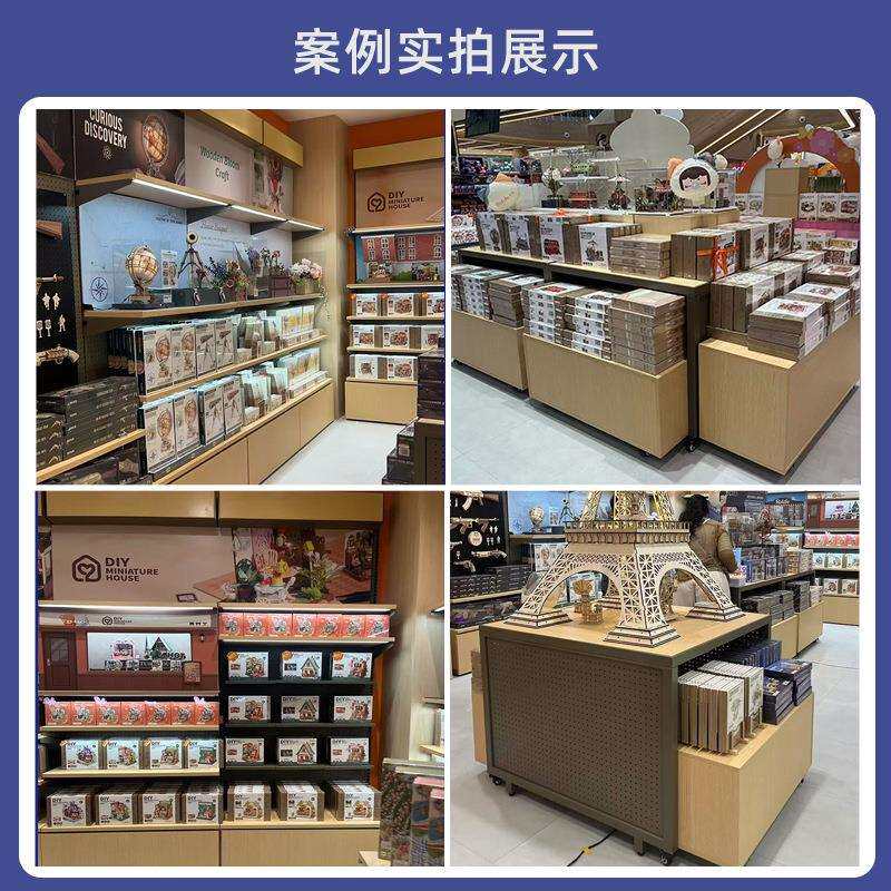 新款货架厨具厨房用品展厅样板间展示架开店铺商场钢木卖场陈列架