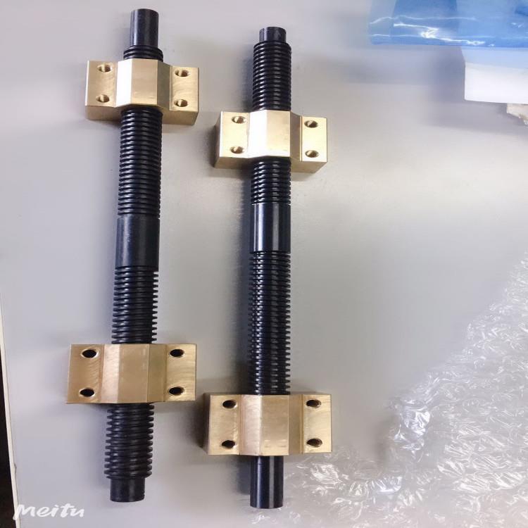 左右牙梯形丝杠现车16*445钢发黑铜螺母腰槽直销丝杠丝杆