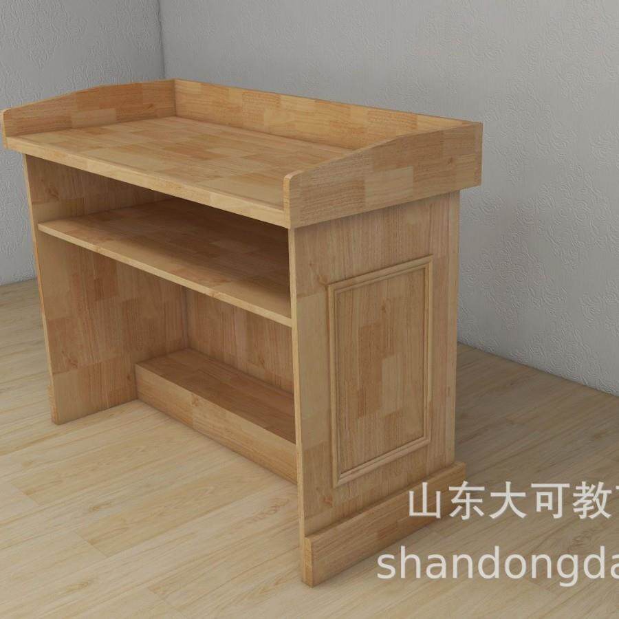 校园教室实木材质讲桌老师讲课用桌前台桌橡胶木讲台简易