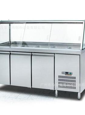 三门沙拉调料台风冷无霜抽拉式机组304不锈钢110V60hz冰箱