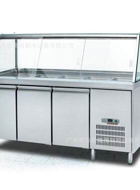 三门沙拉调料台风冷无霜抽拉式机组304不锈钢110V60hz冰箱