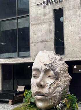 巨型人脸泡沫雕塑商场酒吧艺馆面具术装无品牌/雕塑咖啡人店IP像
