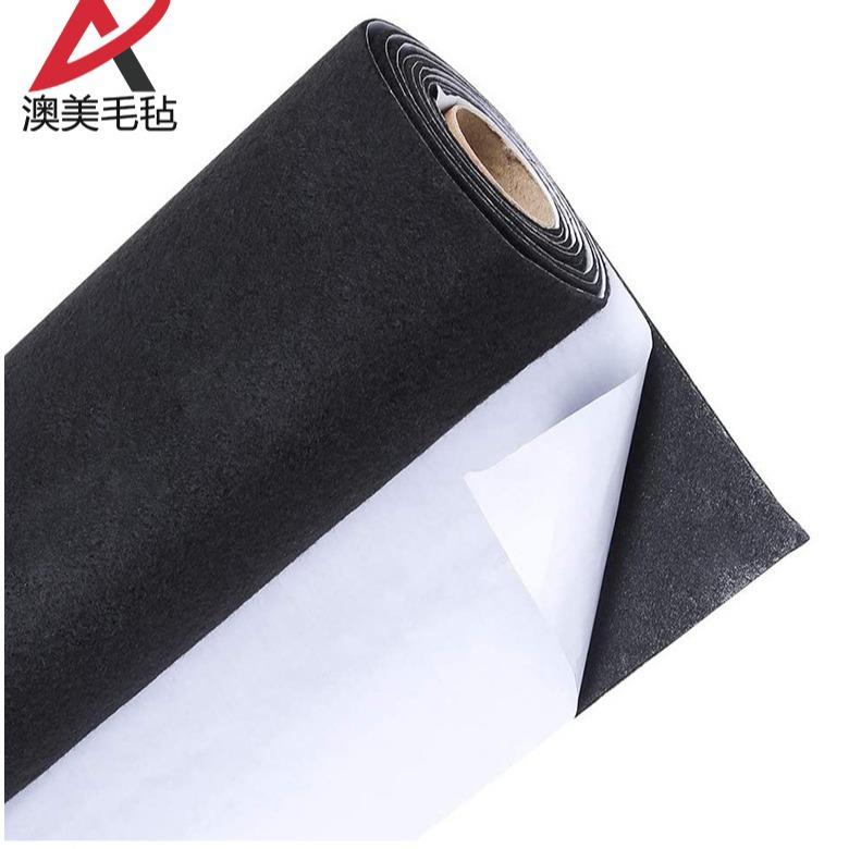 背胶毛毡布化纤毛毡音箱自粘毛毡无纺布汽车阻燃工业隔音毛毡