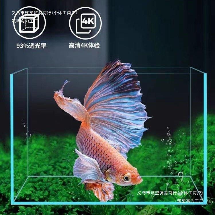 金晶超白玻璃鱼缸长方形中小型金鱼缸客厅家用裸缸造景桌面水草缸