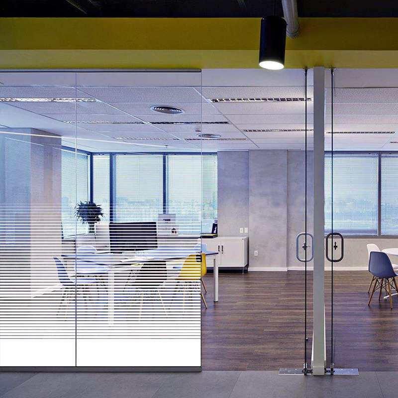 宽白条纹渐变玻璃贴纸办公室橱窗隔断玻璃装饰膜