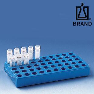 BRAND 普兰德细胞冻存管管架PP材质蓝色可放置50个细胞冻存管