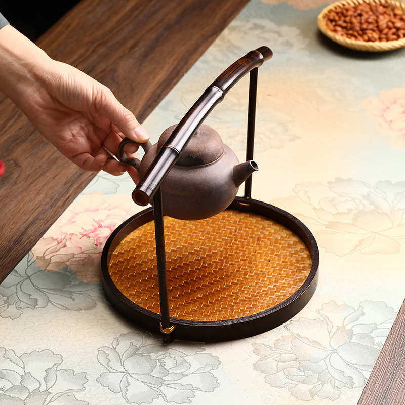 竹编手提圆盘手工编织水果篮复古茶具收纳筐中式手提篮便携篮批发,特色手工艺,竹编/竹雕,淘宝优惠券,粉丝福利购,淘宝优惠卷