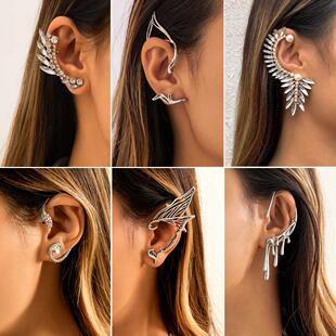Ear studs personalized no ear holes ear hooks ear bone clips