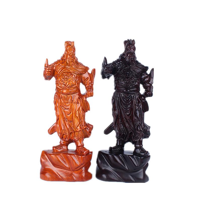 黑檀木雕武财神木质工艺品花梨木关公关羽摆件家居办公桌礼品
