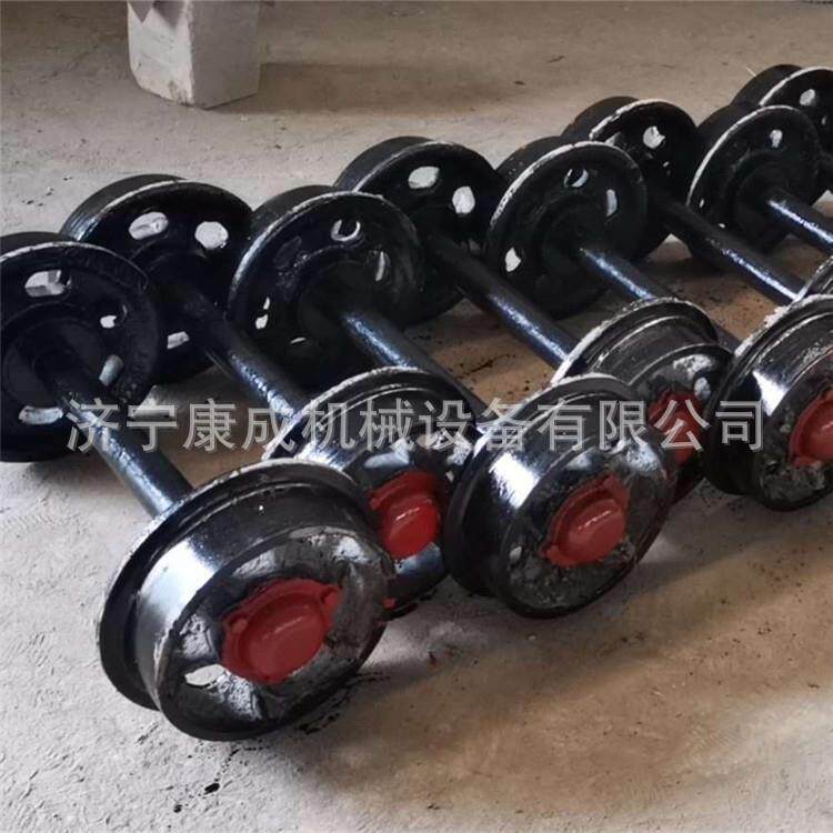 子成轨康道300*600用铸钢矿车轮对600轨距矿车轮平板车实心主动轮