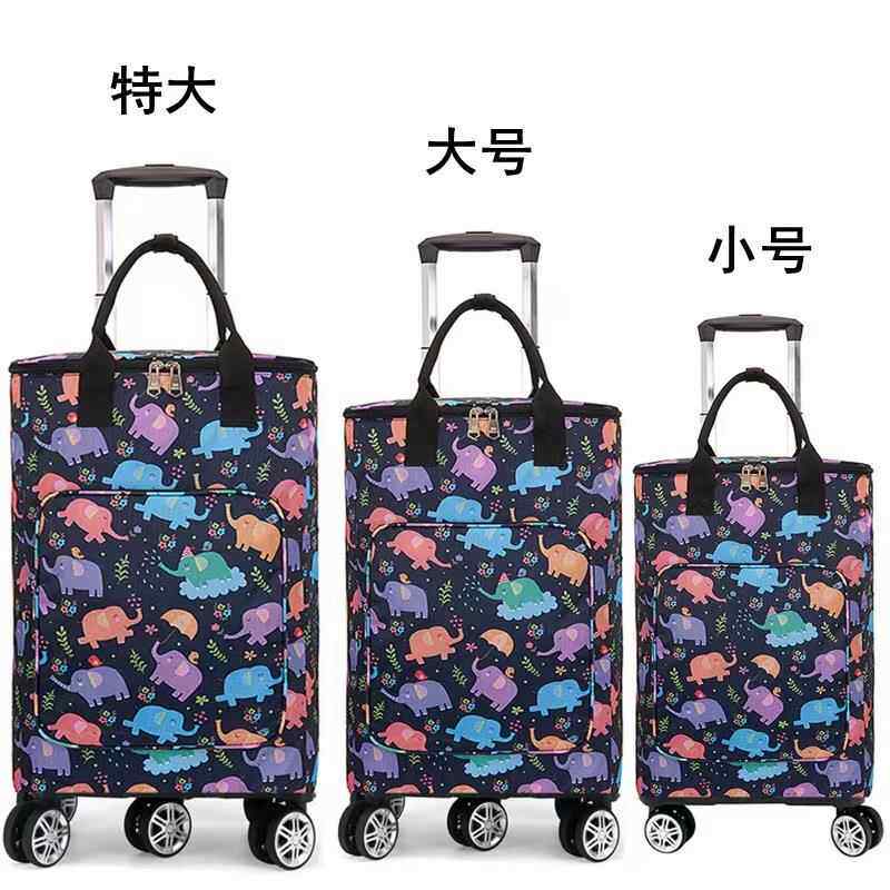 万向轮购物袋折叠便携家用手推车超市购物袋外出拉杆行李收纳包