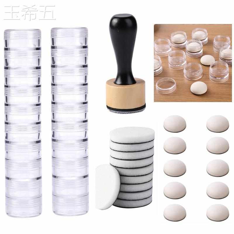 Round Stackable Jars Mini Ink Blending Tools Mixing Round/do
