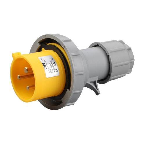 CEE16A/32A/110V/IP67黄色工业插头插座 防水检修箱插座公头母座
