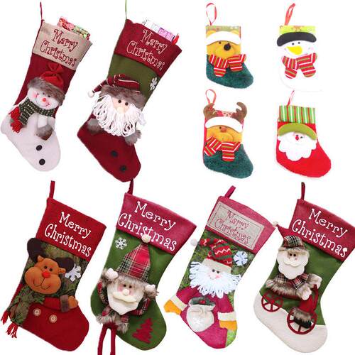 Christmas stocking gift bag Large small goodie bag gift bag