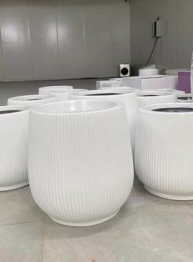 玻璃花盆外组合商KX14器场落地花钵户公园美陈钢装饰大花瓶花槽花