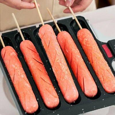 5 Grids Sausage Cooking Tool Pre-Seasoned Grilled Sausage
