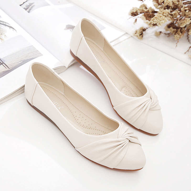 平底鞋女2025春秋新款女鞋子夏百搭浅口豆豆鞋妈妈鞋软皮软底单鞋,女鞋,浅口单鞋,淘宝优惠券,粉丝福利购,淘宝优惠卷