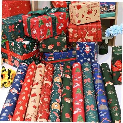 Christmas wrapping paper Flowers gift box wrapping paper