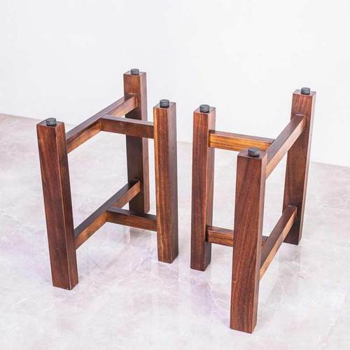 实木桌腿形实方木大支岩板架茶桌餐实木桌书桌腿桌架工字美板式加