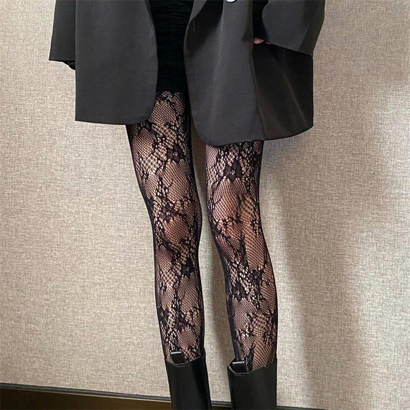 Women Rattan Sexy Stockings Club Party Anti-Snagging Flowers - 实物图