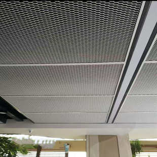 吊顶装 饰铝网金属板网张拉网菱形孔拉伸铝板网商场顶棚铝拉网天花