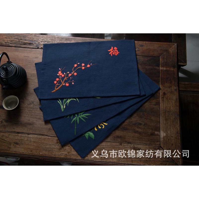 刺绣diy手工自绣初学制作茶垫立体绣花杯垫餐盘垫打发时间材料包