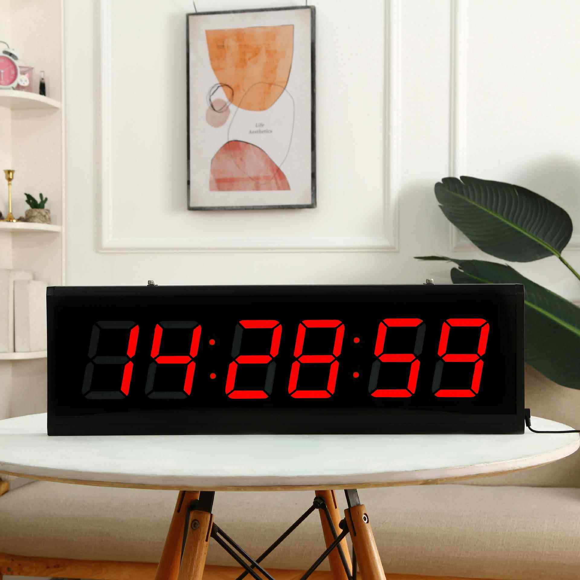 跨界数码时钟计时器电子钟LED数码座钟运动定时会议室钟挂钟