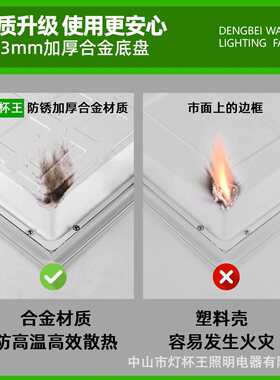 led平板灯600600直发光面板灯办公室方灯格栅灯集成吊顶天花板灯