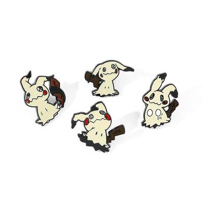4 pcs Cartoon Animal Breast Brooch Set Funny Mimikyu Enamel